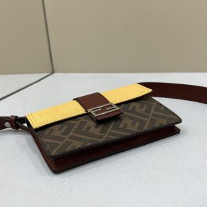 Baguette Pouch Brown fabric bag - FB031