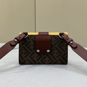 Baguette Pouch Brown fabric bag - FB031