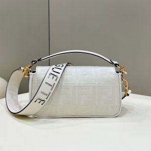 Baguette White FF canvas bag - FB023