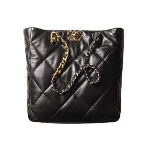 Chanel 19 Shopping Bag Shiny Lambskin Black - CB010