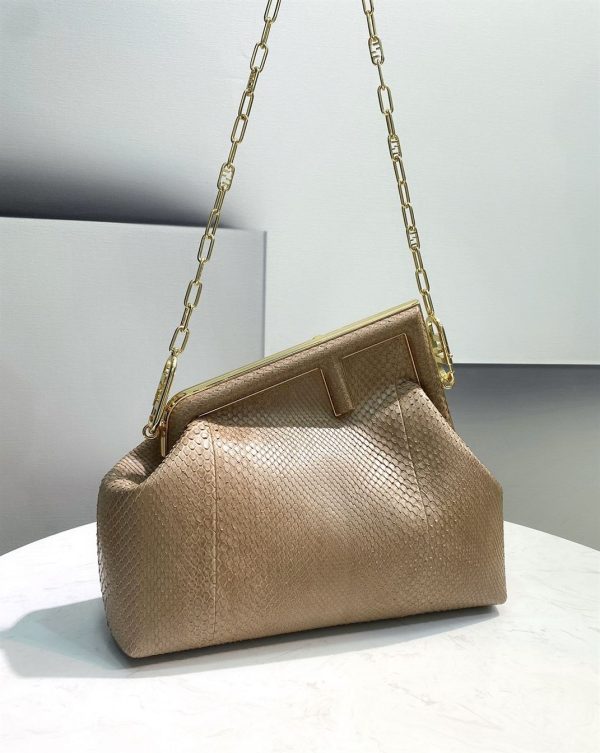 Fendi First Small Beige python bag - FB013