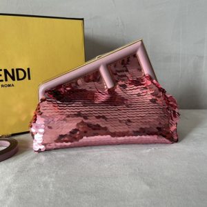 Fendi First Small Pink sequinned bag - FB025