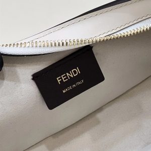 Fendi O’Lock Swing Camellia leather fox fur pouch - FB014