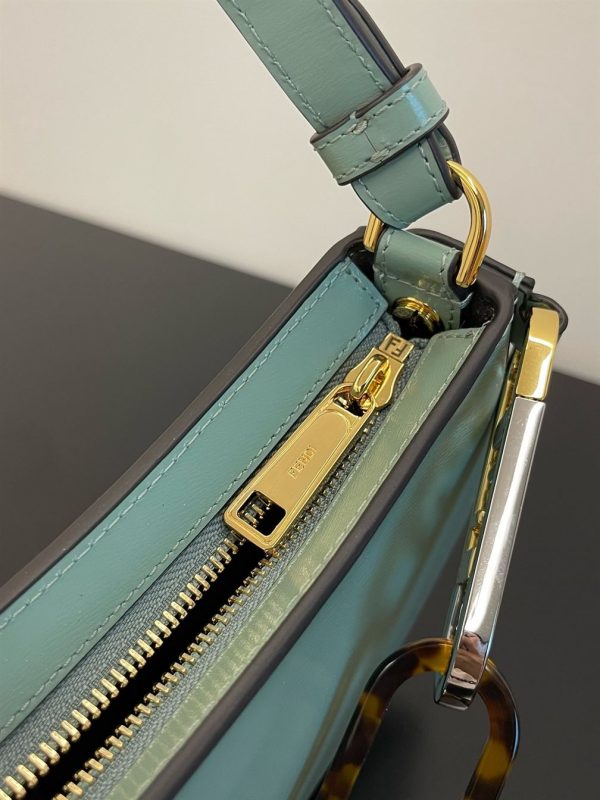 Fendi O’Lock Swing Mint green leather pouch - FB012