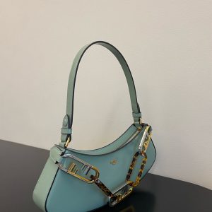 Fendi O’Lock Swing Mint green leather pouch - FB012