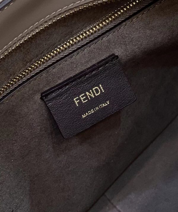 Fendi O'Lock Zip Dove grey tapestry fabric bag - FB027