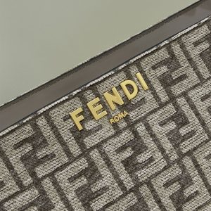 Fendi O'Lock Zip Dove grey tapestry fabric bag - FB027