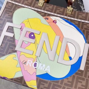 Fendi Sunshine Medium FF glazed fabric shopper with inlay - FB026