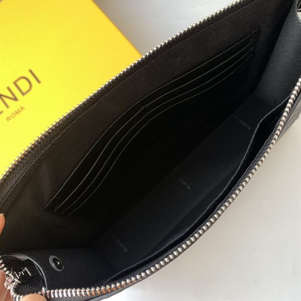 Flat Pouch Black nappa leather pouch - FB029