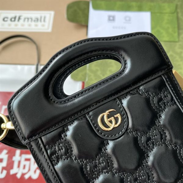 GG matelassé top handle mini bag Black - GB052