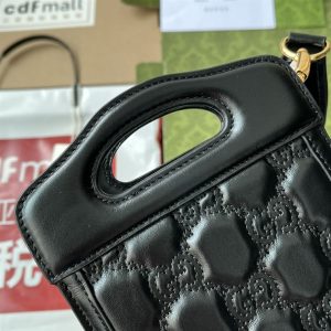 GG matelassé top handle mini bag Black - GB052