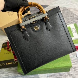 Gucci Diana medium tote bag Black leather - GB042