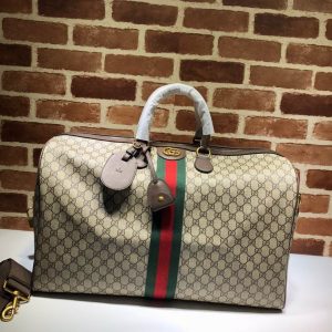 Gucci Savoy large duffle bag Beige ebony canvas - GB063
