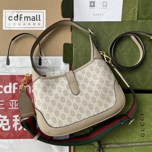 Jackie 1961 small GG shoulder bag Beige and white - GB058