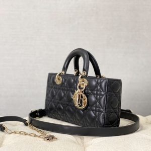 Lady D-Joy bag black lambskin - DB003