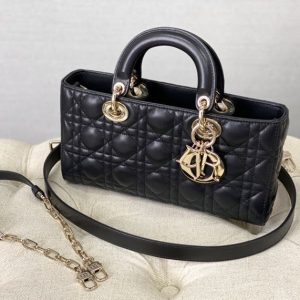 Lady D-Joy bag black lambskin - DB003