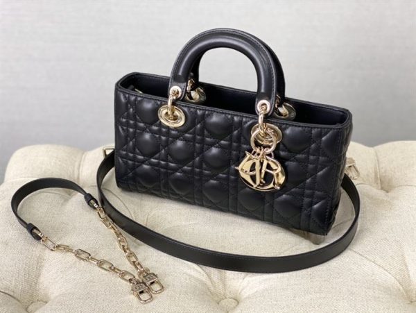 Lady D-Joy bag black lambskin - DB003