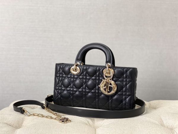 Lady D-Joy bag black lambskin - DB003