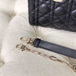 Lady D-Joy bag black lambskin - DB003