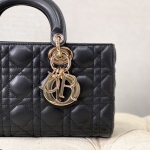 Lady D-Joy bag black lambskin - DB003