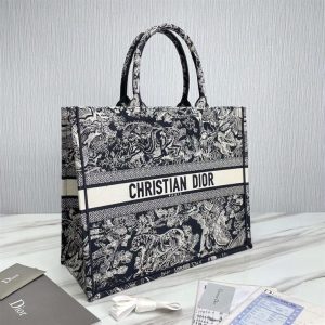 Large Dior Book Tote Blue Toile de Jouy Embroidery - DB004