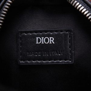 Micro Rider Pouch Beige and Black Dior Oblique Jacquard - DB021