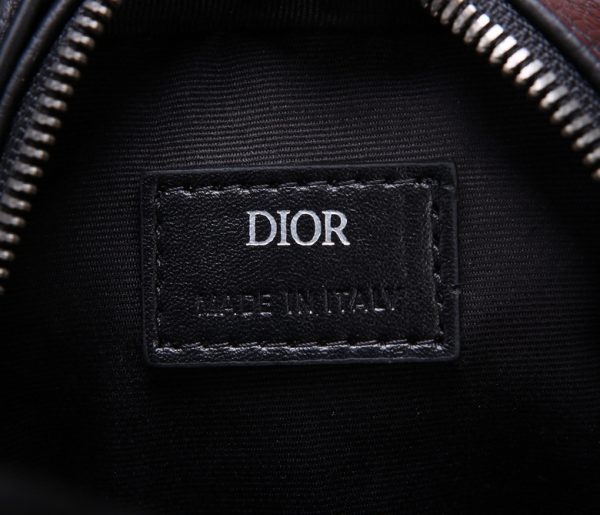 Micro Rider Pouch Beige and Black Dior Oblique Jacquard - DB021