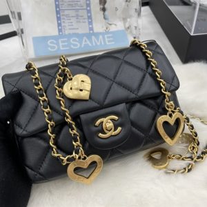 Mini Flap Bag Lambskin & Gold-Tone Metal Black - CB004