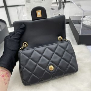 Mini Flap Bag Lambskin & Gold-Tone Metal Black - CB004