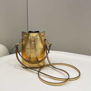Mon Tresor Gold laminated leather mini bag - FB010