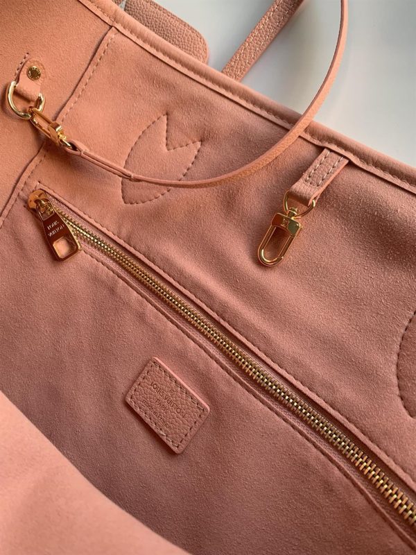 Neverfull MM tote bag Monogram Empreinte leather Pink