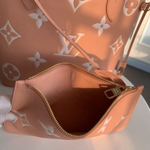 Neverfull MM tote bag Monogram Empreinte leather Pink - LB002