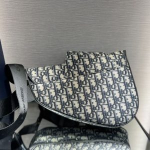 Saddle bag Beige and Black Dior Oblique Jacquard - DB012