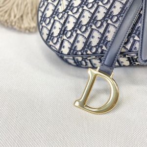 Saddle bag with Strap blue Dior Oblique jacquard - DB002