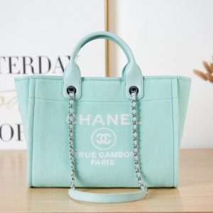 Small Shopping Bag Mixed Fibers Light Blue - CB005