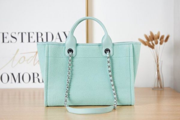 Small Shopping Bag Mixed Fibers Light Blue - CB005