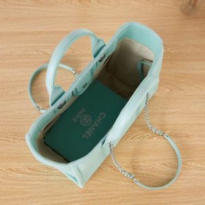 Small Shopping Bag Mixed Fibers Light Blue - CB005