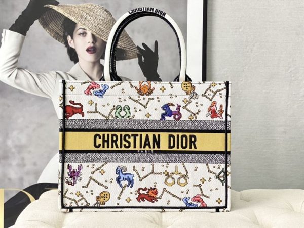 The Dior Book Tote latte multicolor Dior Pixel Zodiac - DB005