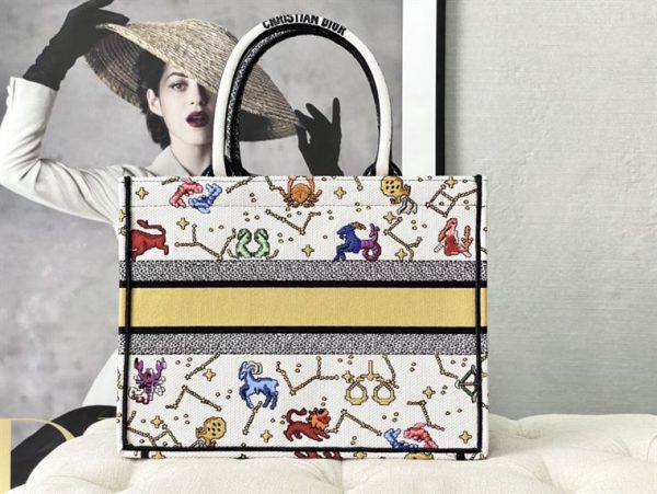 The Dior Book Tote latte multicolor Dior Pixel Zodiac - DB005