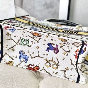 The Dior Book Tote latte multicolor Dior Pixel Zodiac - DB005