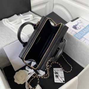 Vanity Case Calfskin & Gold-Tone Metal Black - CB009