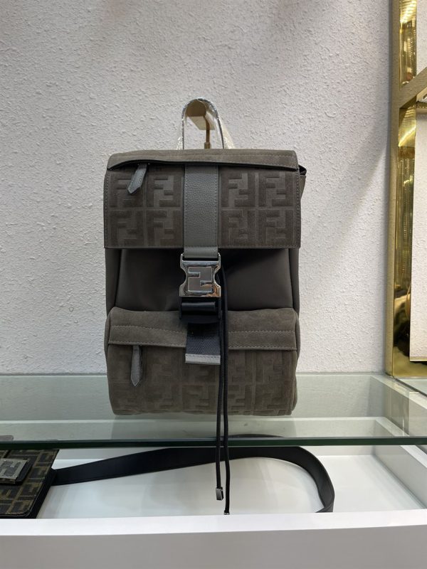 Fendiness backpack Dark grey suede - FB038