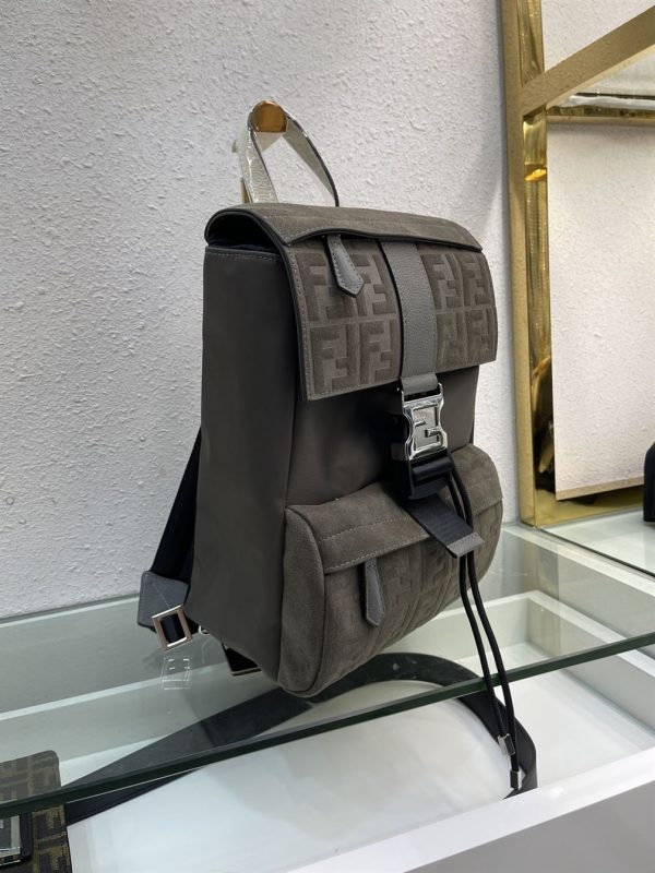 Fendiness backpack Dark grey suede - FB038