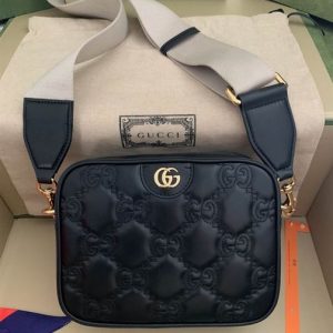 GG Matelassé small bag Black leather