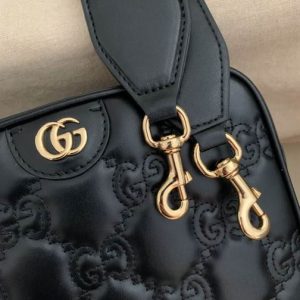 GG Matelassé small bag Black leather