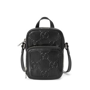 GG embossed mini bag black leather - GB066