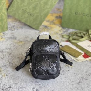 GG embossed mini bag black leather - GB066
