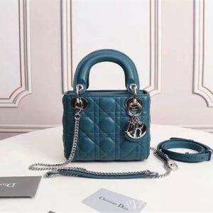 Micro Lady Dior bag Cloud Blue Cannage Lambskin - DB030