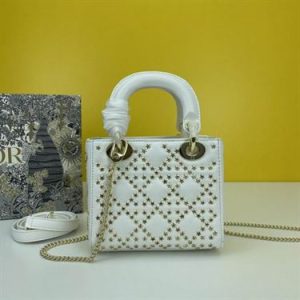 Mini Lady Dior Bag Latte Lucky Star Cannage Lambskin - DB035