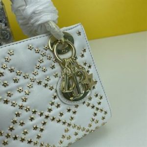 Mini Lady Dior Bag Latte Lucky Star Cannage Lambskin - DB035